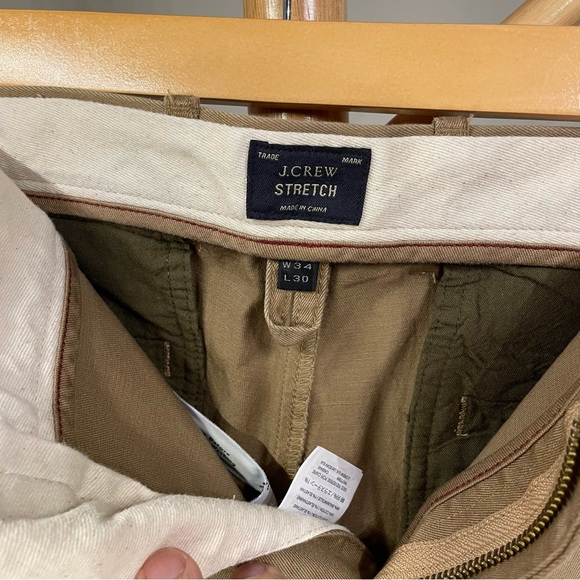 JCREW - Mens Stretch Khakis, Brown Slacks, Size 34 x 30 - Picture 3 of 5